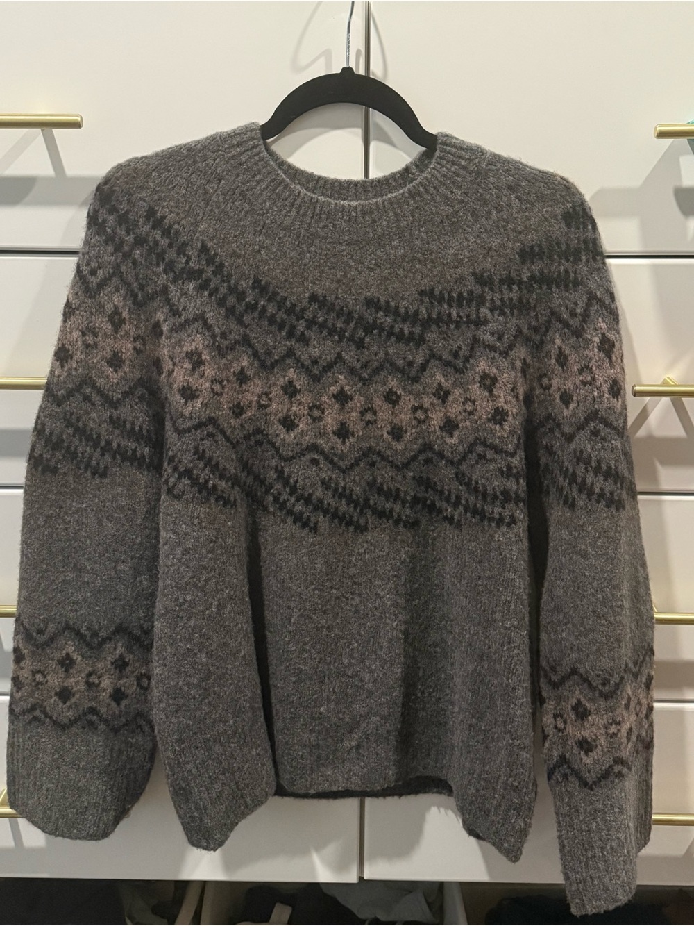 Aritzia Wilfred Harlow Charcoal Gray Knit Crewneck Sweater, Like New